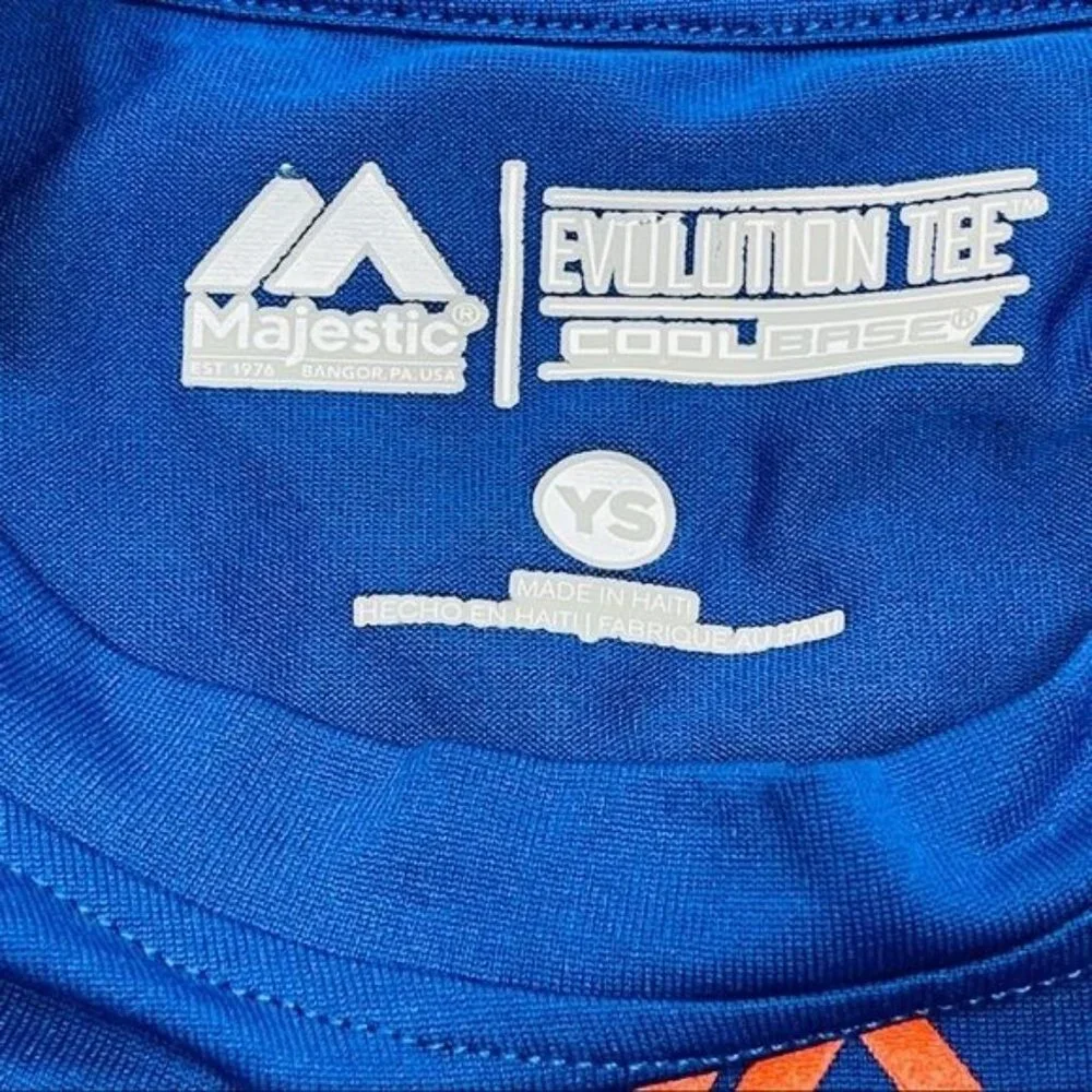 Majestic Blue NY Mets Cool Base  Evolution Tee Size Youth Small - Picture 5 of 7